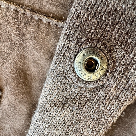 Gimo’s Suede Leather Shearling Brown Coat Size S - Picture 7 of 12